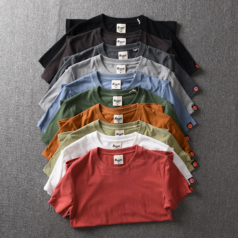 Heavy-duty short-sleeved T-shirts for men in solid colors, pure white, thick and non-transparent pure cotton base layer for both men and women Application Scenario