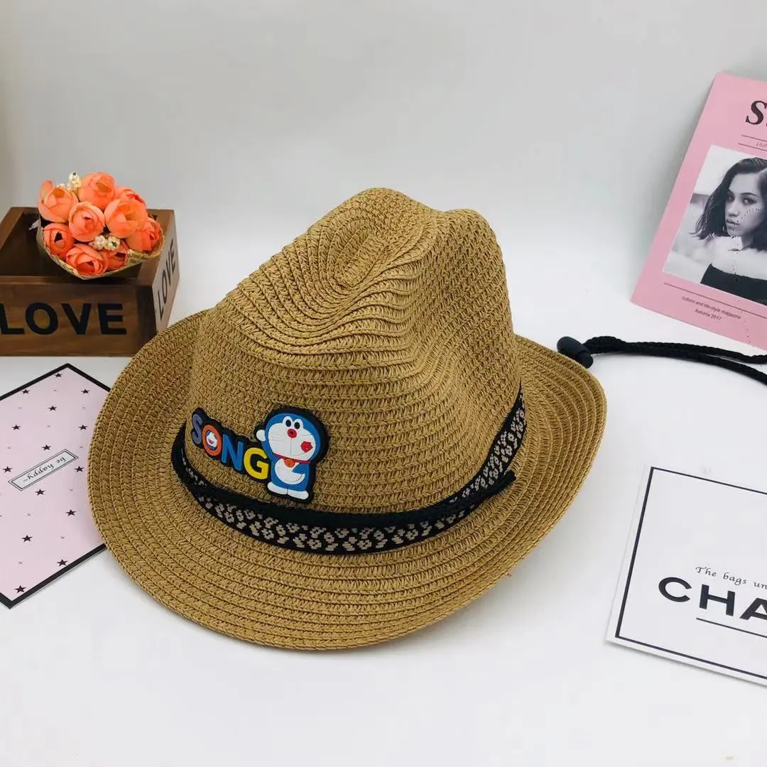 Hats for boys and girls aged 2 to 8, summer sun hats, children's straw hats, boys' sun hats, and cool fisherman hats detail image 3