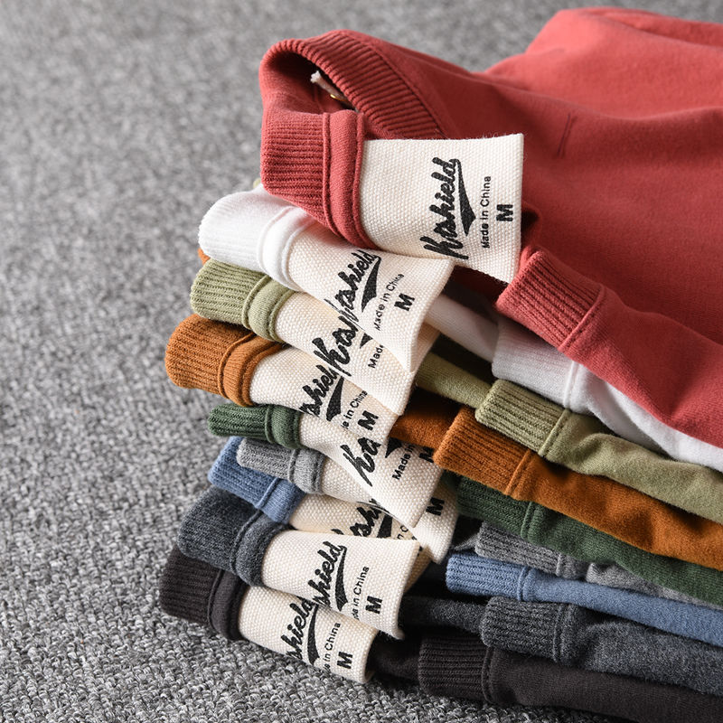 Heavy-duty short-sleeved T-shirts for men in solid colors, pure white, thick and non-transparent pure cotton base layer for both men and women Specification image