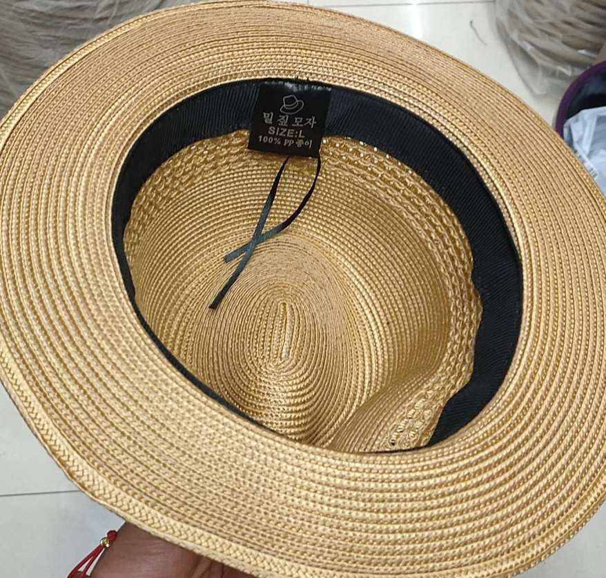 Summer flat-brimmed couple beach straw hats, Panama top hats, sun hats, beach hats Specification image