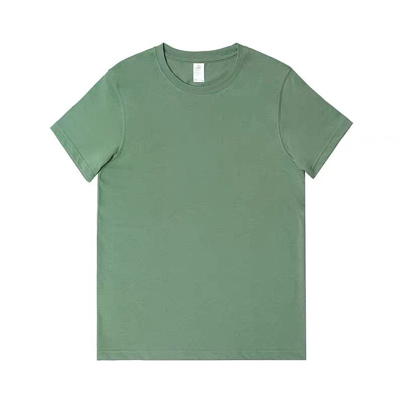 Short-sleeved T-shirt for men, pure white, round neck, thick and non-transparent pure cotton base layer for both men and women Application Scenario