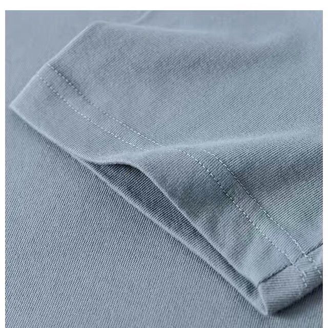 Heavy-duty short-sleeved T-shirts for men, solid color, pure white, round neck, thick pure cotton base layer for both men and women details Picture