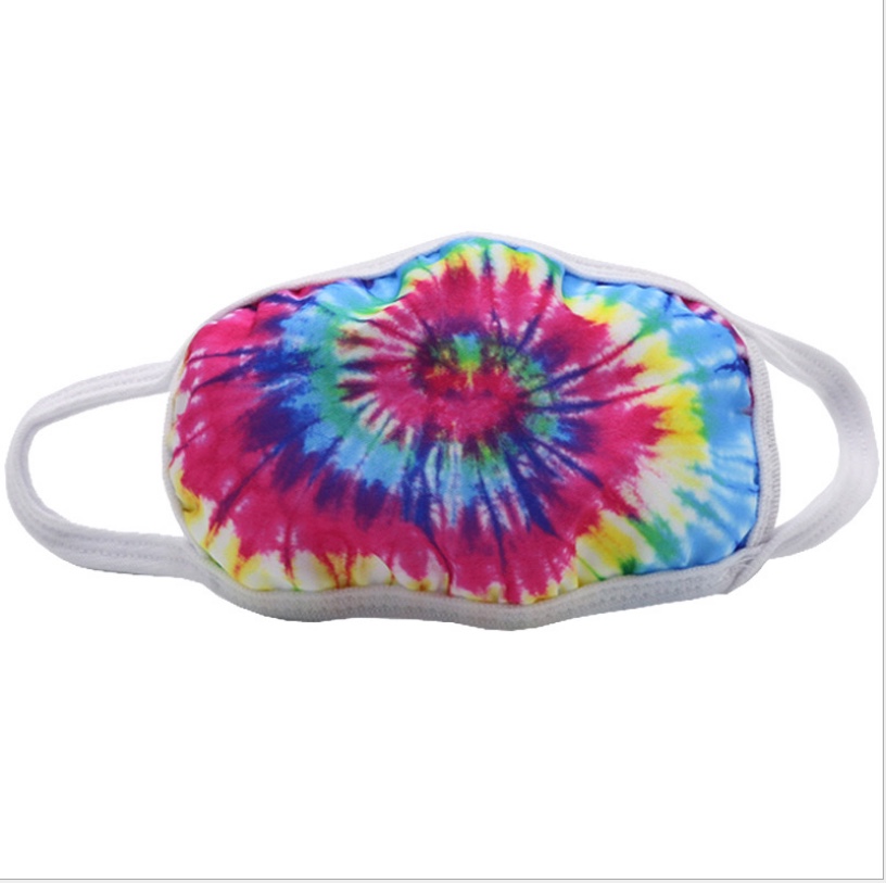 Cross-border fashion dust-proof and breathable trendy cotton fabric printed, customizable and washable children's color printed mask [Exclusive for foreign trade] Civilian, civilian, civilian detail image 8