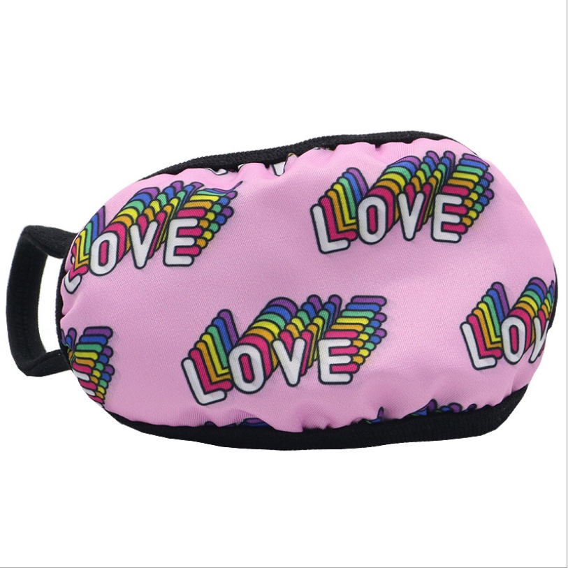 Cross-border fashion dust-proof and breathable trendy cotton fabric printed, customizable and washable children's color printed mask [Exclusive for foreign trade] Civilian, civilian, civilian detail image 6