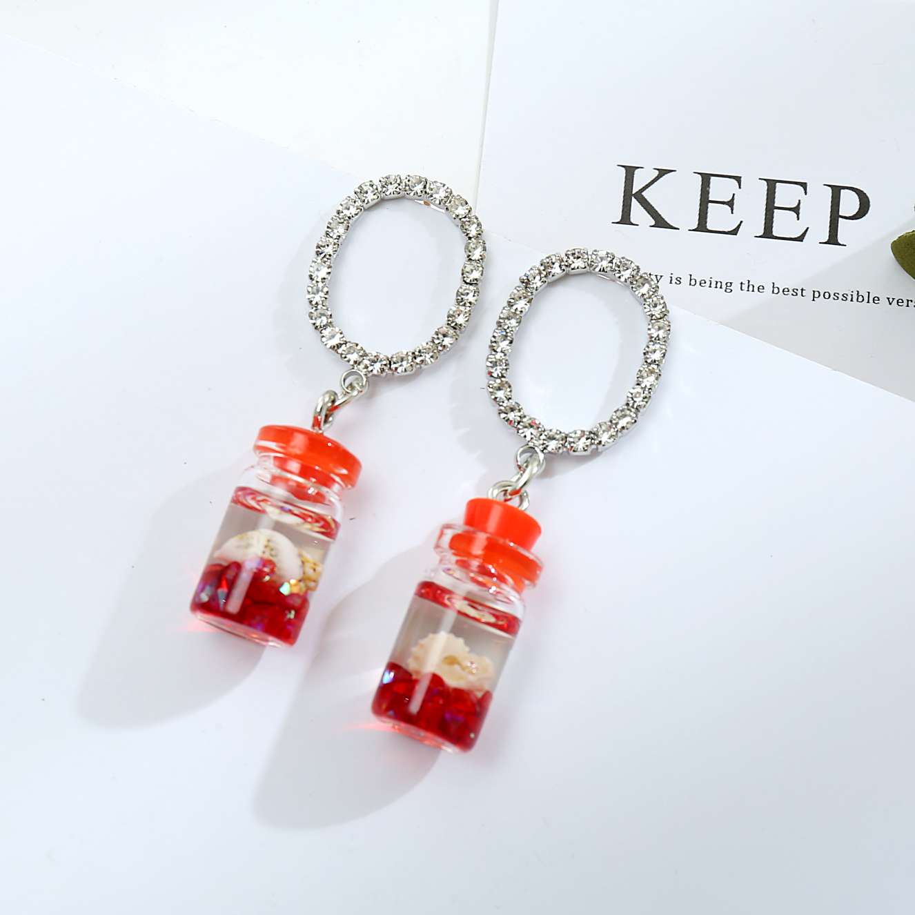 S925纯银针耳钉耳环女时尚气质网红耳坠2021新款防过敏小巧耳饰品白底实物图