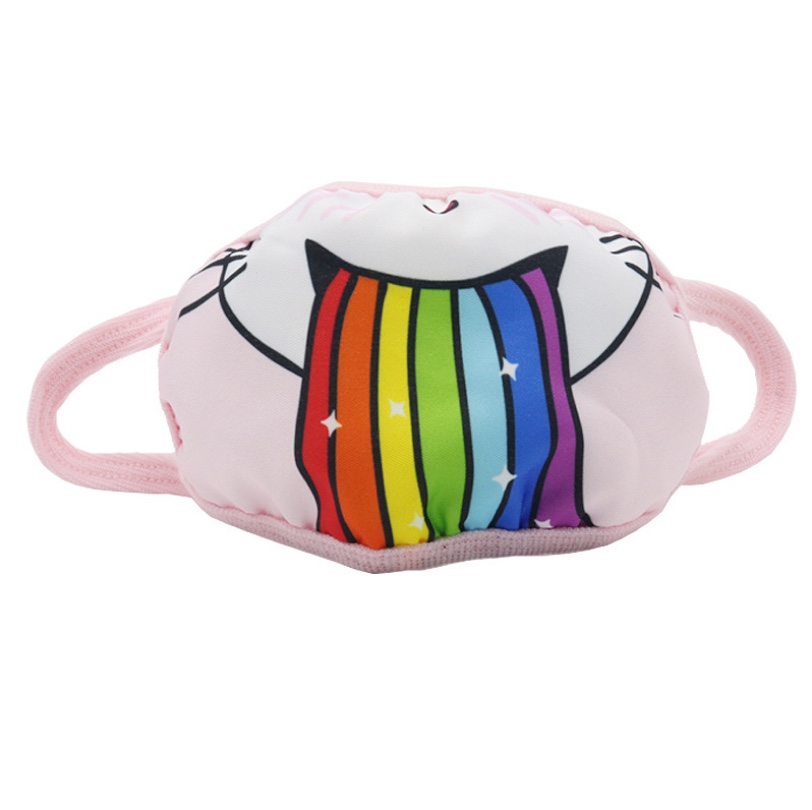 Cross-border fashion dust-proof and breathable trendy cotton fabric printed, customizable and washable children's color printed mask [Exclusive for foreign trade] Civilian, civilian, civilian detail image 11