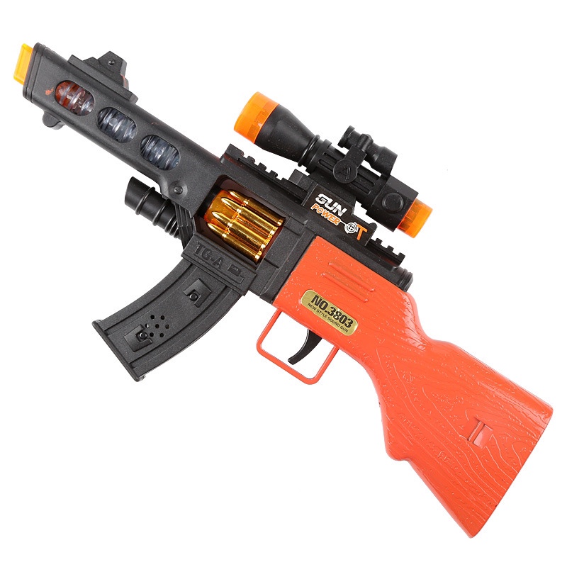 玩具枪美智3803电动玩具枪闪光震动枪声光音乐枪