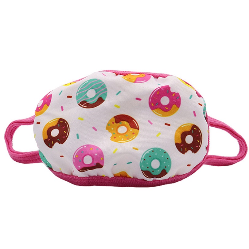 Cross-border fashion dust-proof and breathable trendy cotton fabric printed, customizable and washable children's color printed mask [Exclusive for foreign trade] Civilian, civilian, civilian detail image 7