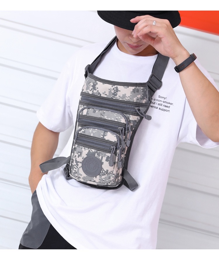 Cross-Border For The Wholesale Of New Waterproof Camouflage Pure Color Cloth Legs Outside The Multi-Functional Fishing Fanny Pack Chest Bag Riding Bag undefined