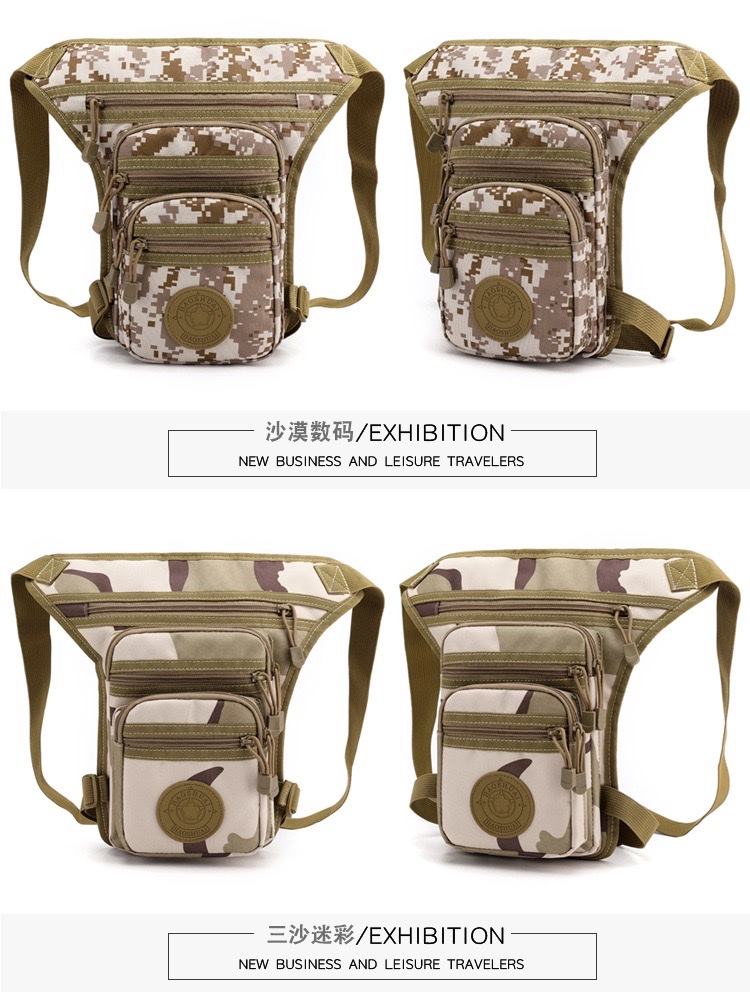 Cross-Border For The Wholesale Of New Waterproof Camouflage Pure Color Cloth Legs Outside The Multi-Functional Fishing Fanny Pack Chest Bag Riding Bag undefined