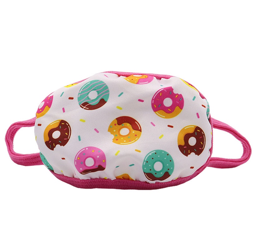 Cross-border fashion dust-proof and breathable trendy cotton fabric printed, customizable and washable children's color printed mask [Exclusive for foreign trade] Civilian, civilian, civilian detail image 3