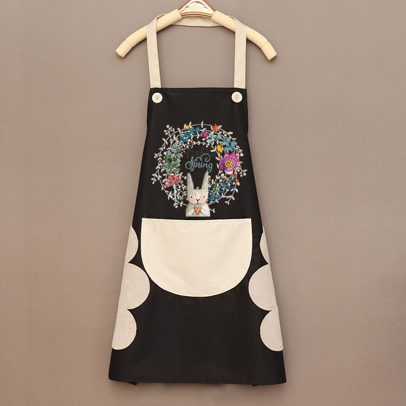 "Internet celebrity apron, home fashion, kitchen work, waterproof and oil-resistant, cute Korean version, customizable Logo work clothes. Item Picture