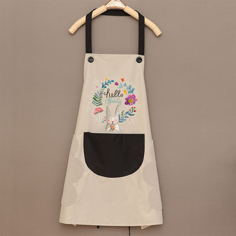"Internet celebrity apron, home fashion, kitchen work, waterproof and oil-resistant, cute Korean version, customizable Logo work clothes. Application Scenario