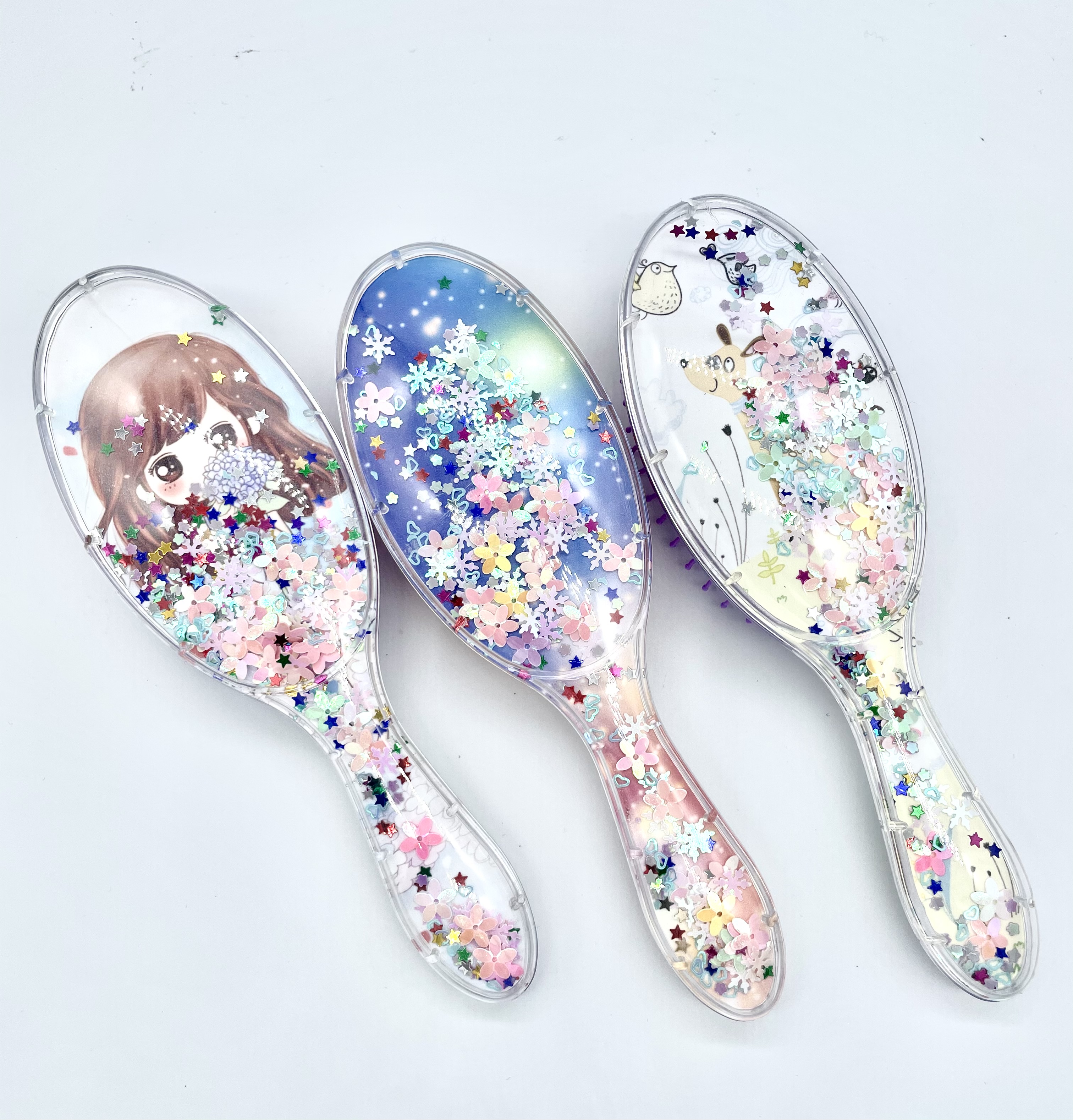 Transparent Dried Flower Petal Massage Comb Color Air Cushion Hair Comb Factory Direct Sales details Picture