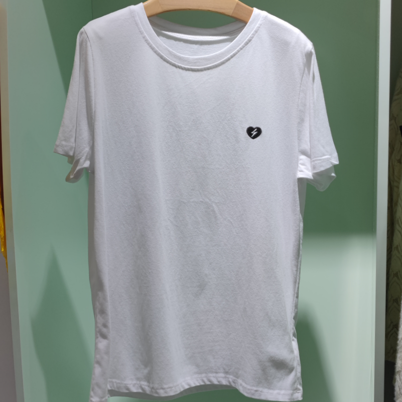 Jimmy Seio's new Summer 2021 collection: Heart-shaped Lightning Versatile Cotton White T-shirt