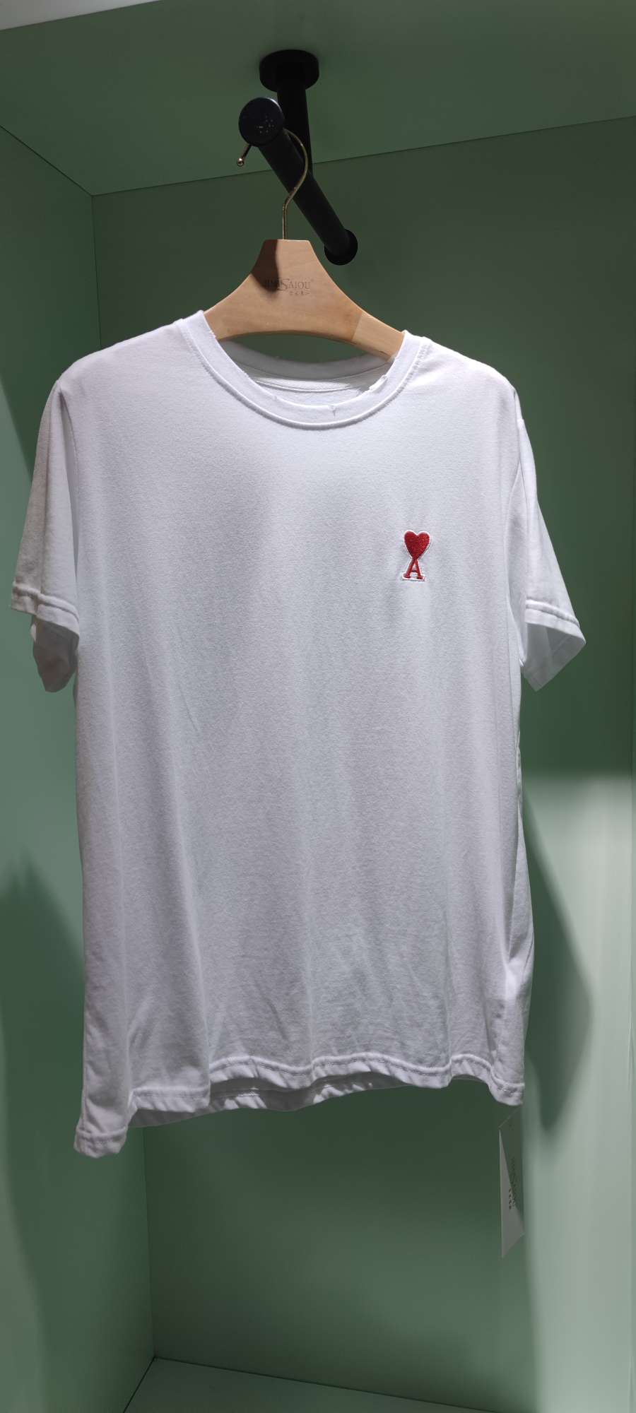 Jimmy Seio 21 Summer New Edition Red Peach Heart Versatile Cotton White T-shirt details Picture