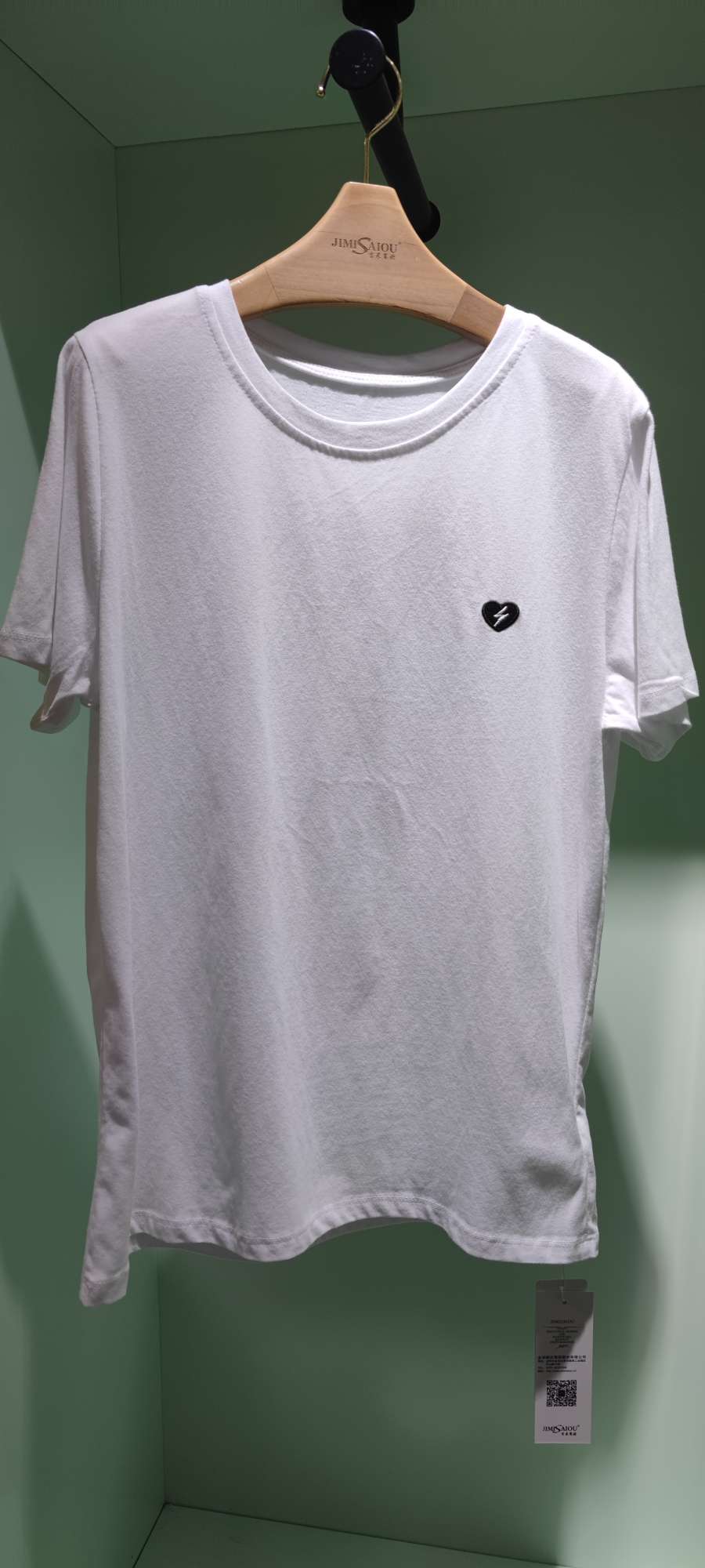 Jimmy Seio's new Summer 2021 collection: Heart-shaped Lightning Versatile Cotton White T-shirt details Picture
