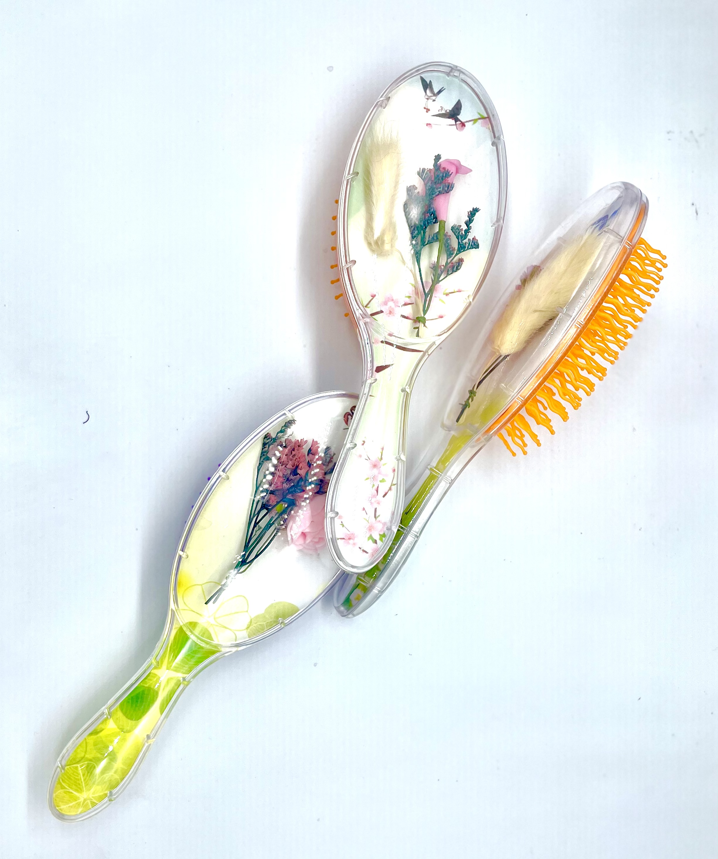 Transparent Dried Flower Petal Massage Comb Color Air Cushion Hair Comb Factory Direct Sales Item Picture