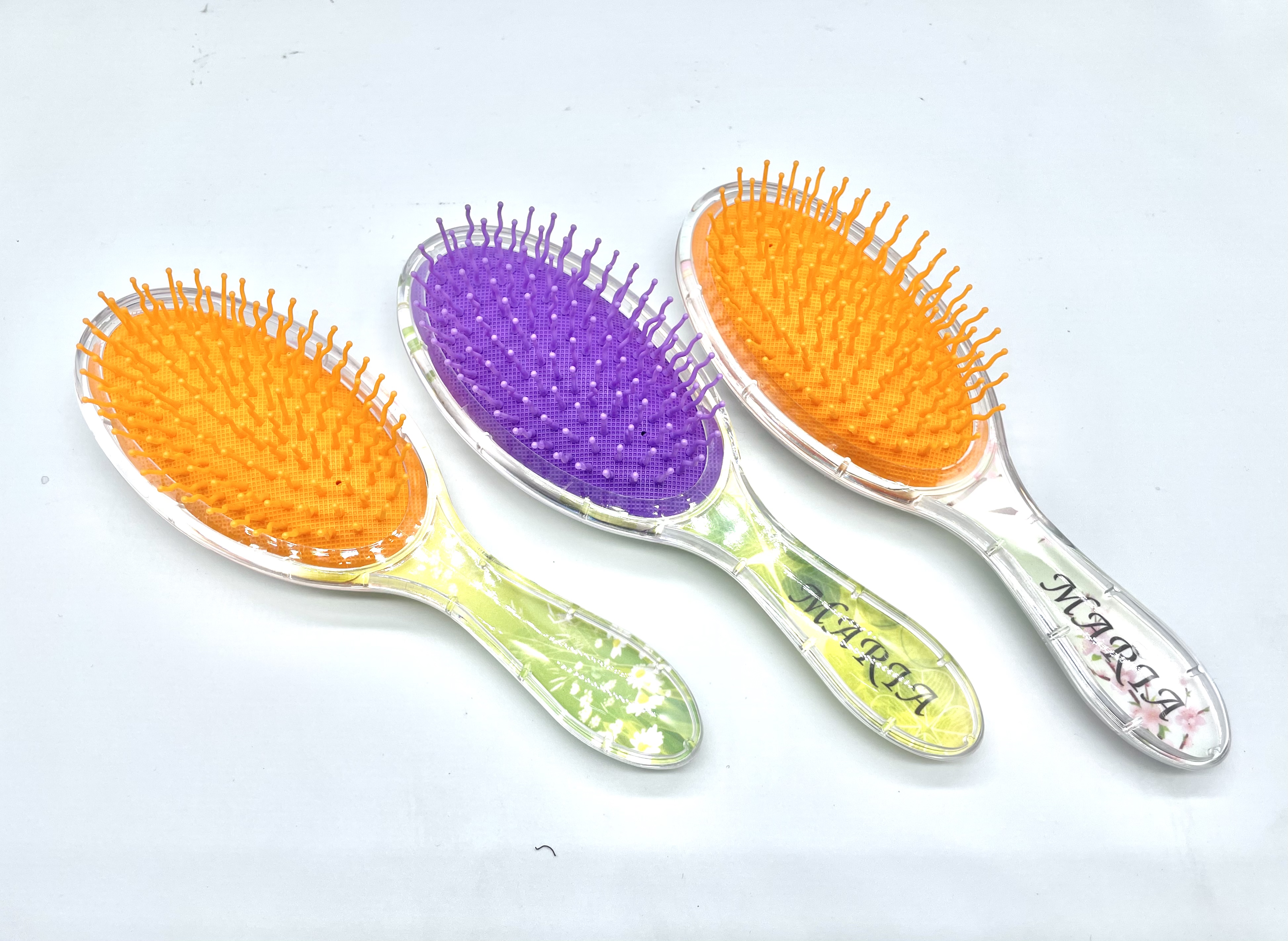 Transparent Dried Flower Petal Massage Comb Color Air Cushion Hair Comb Factory Direct Sales Specification drawing
