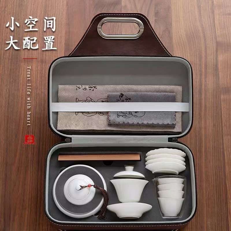 旅行茶具套装手提包包装高档陶瓷茶具套装红松工艺陶李家037详情图2