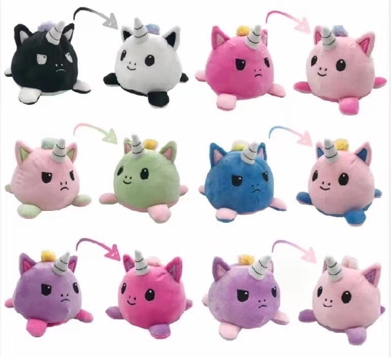 Flip Unicorn figurines, stress-relieving toys, creative toys, flip unicorn cartoon embroidery, unicorn fleece toys Application Scenario