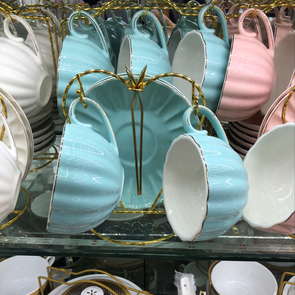 两杯两碟带勺带电镀铁架2118产品图