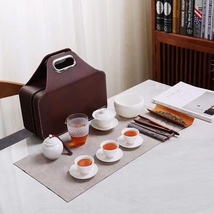 旅行茶具套装手提包包装高档陶瓷茶具套装红松工艺陶李家037