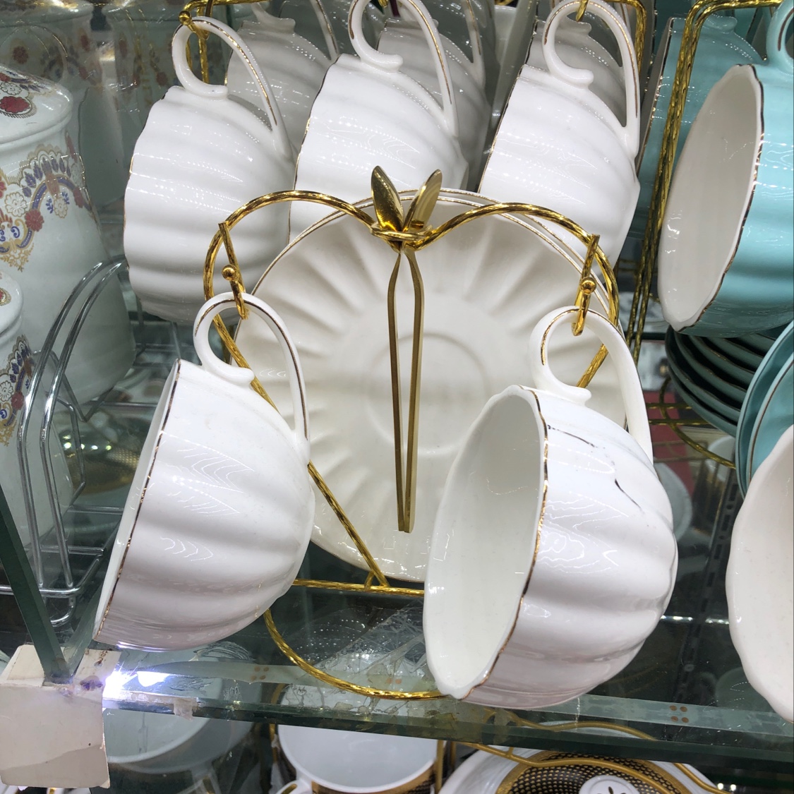 两杯两碟带勺带电镀铁架2118细节图