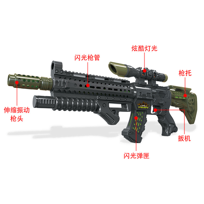 DF-40218声光枪语音枪突击枪星能冲击者儿童电动玩具枪产品图