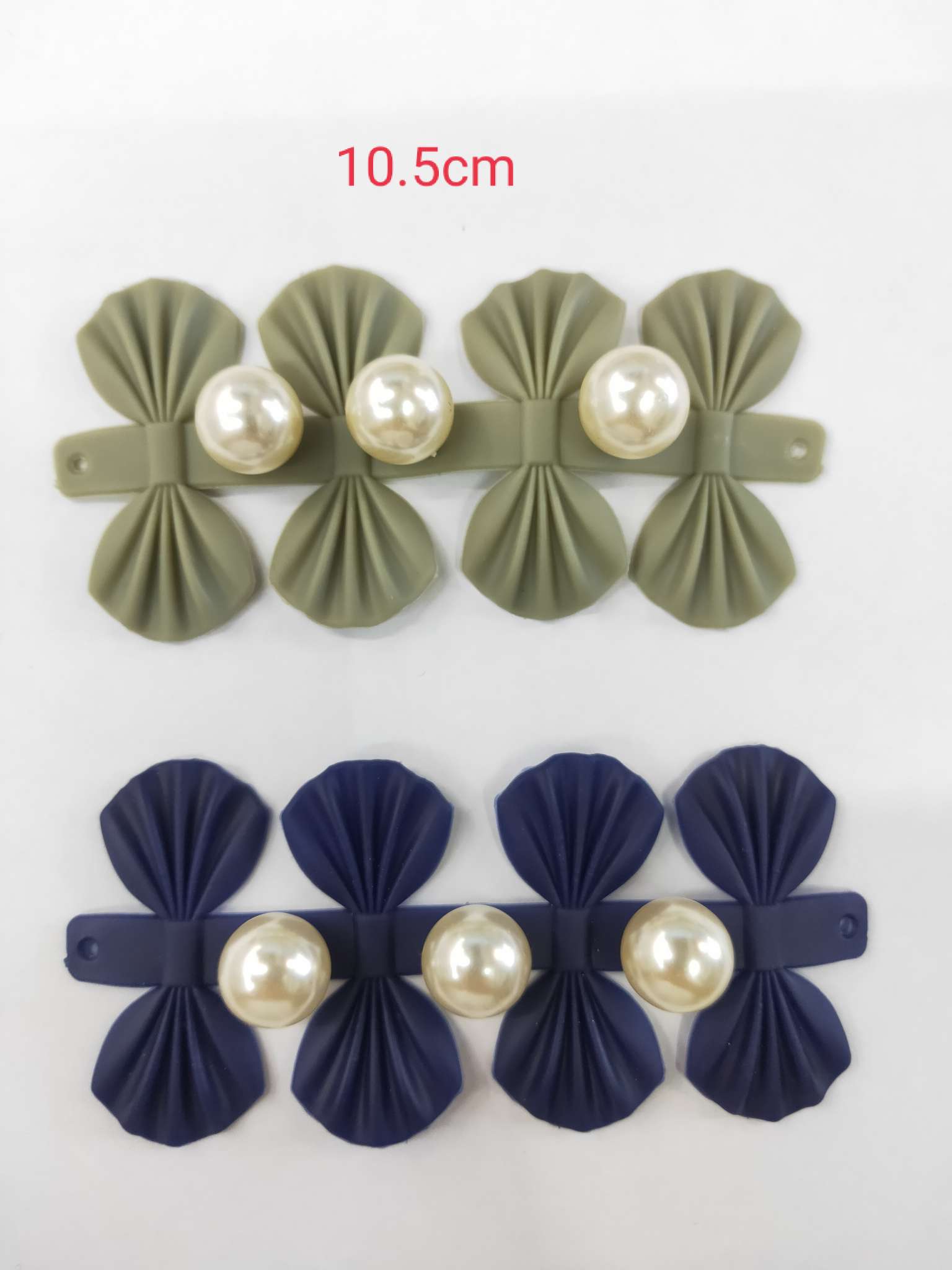 鞋花凉鞋童鞋长条PVC蝴蝶结带珍珠打钉鞋花细节图