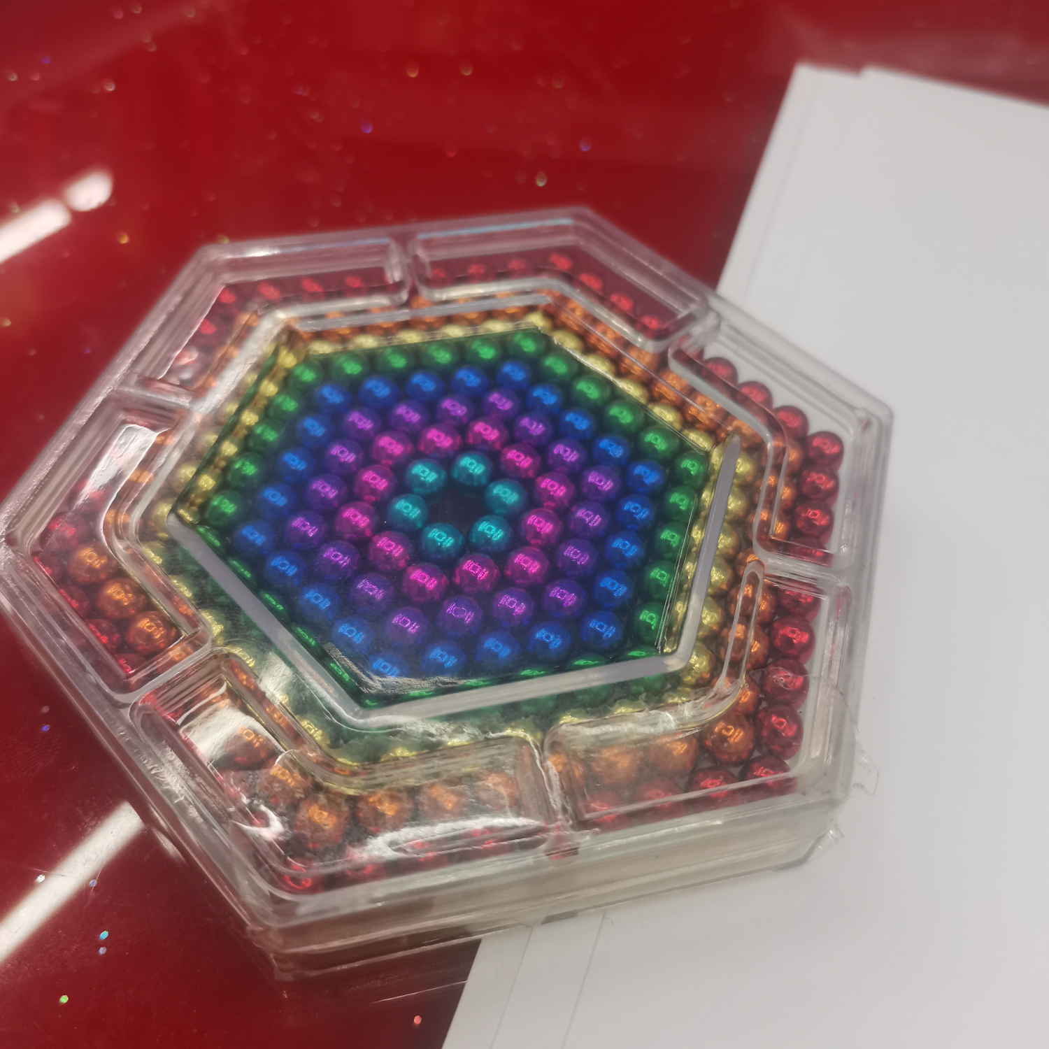 磁铁巴克球5mm*216颗益智玩具磁铁磁珠彩色塑料盒子磁铁