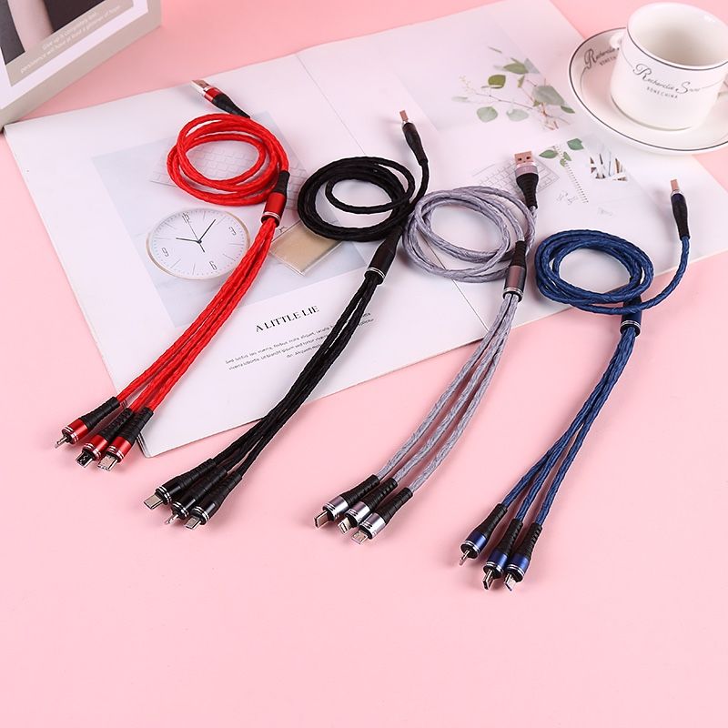 Three-in-one data cable for mobile phone charging cable