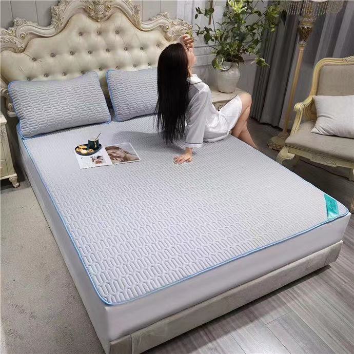 2021 New plain ice silk latex mat three-piece set 🍀🍀🍀 detail image 4