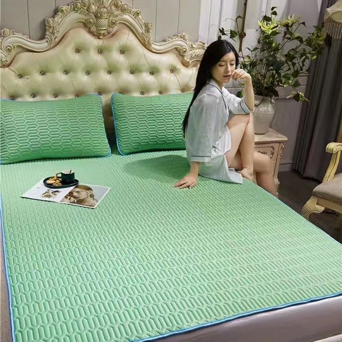 2021 New plain ice silk latex mat three-piece set 🍀🍀🍀 detail image 8