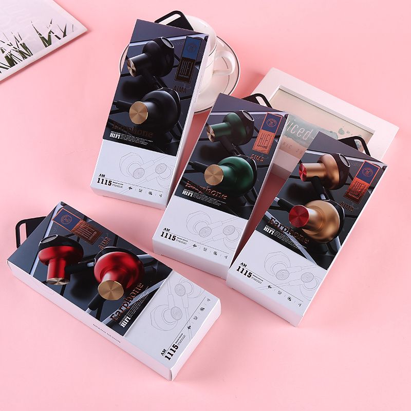 AM-1115high value music wire-controlled earphones metal mobile phone headphone thumbnail
