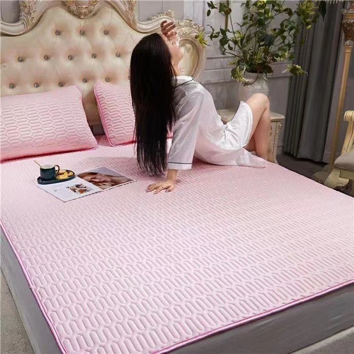 2021 New plain ice silk latex mat three-piece set 🍀🍀🍀 detail image 7