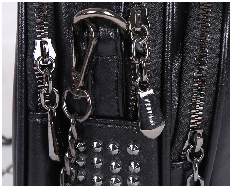 YJNK33多隔层小手提新款宝石链条斜挎流苏手机包详情图4