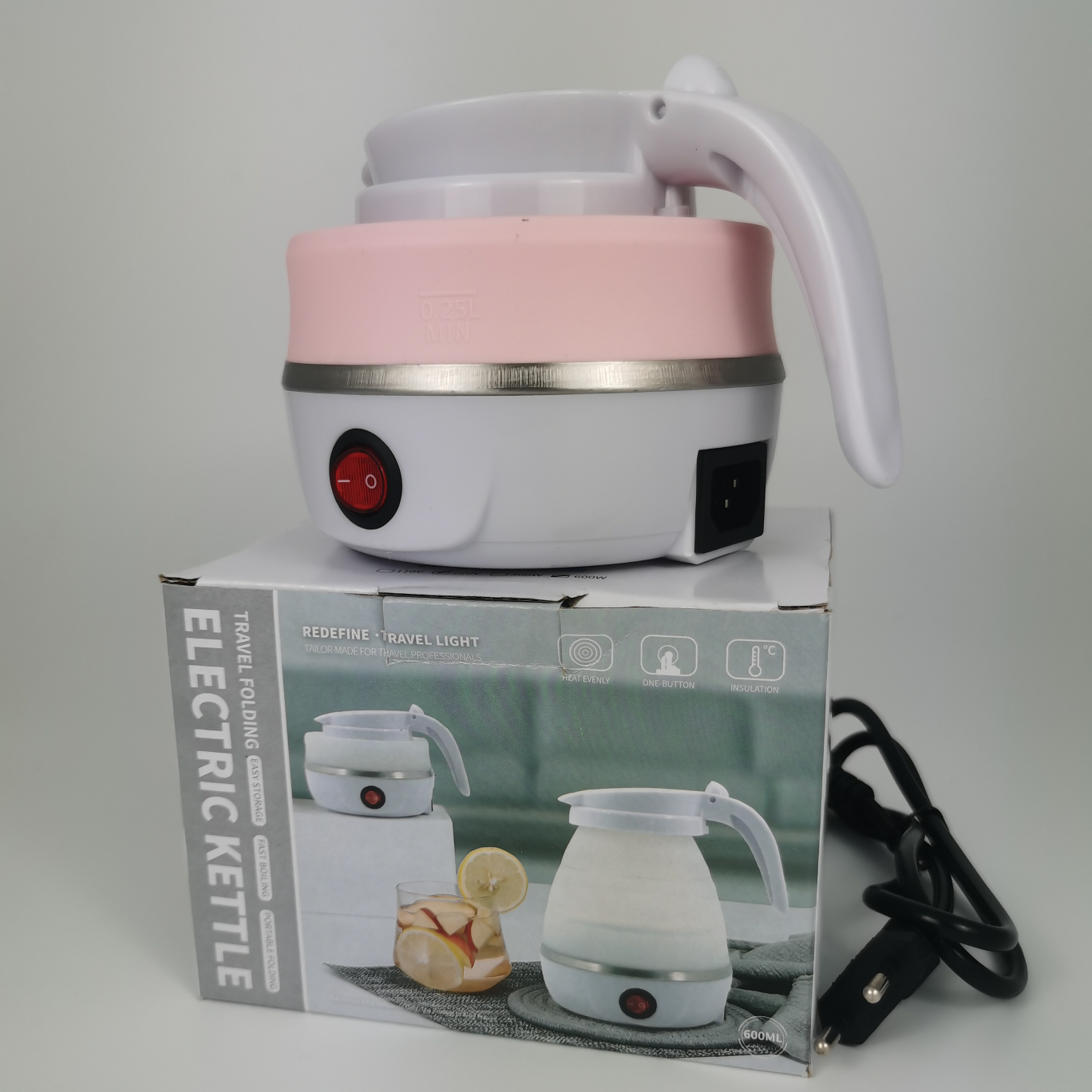 portable travel folding water kettle 0.6l electric water kettle