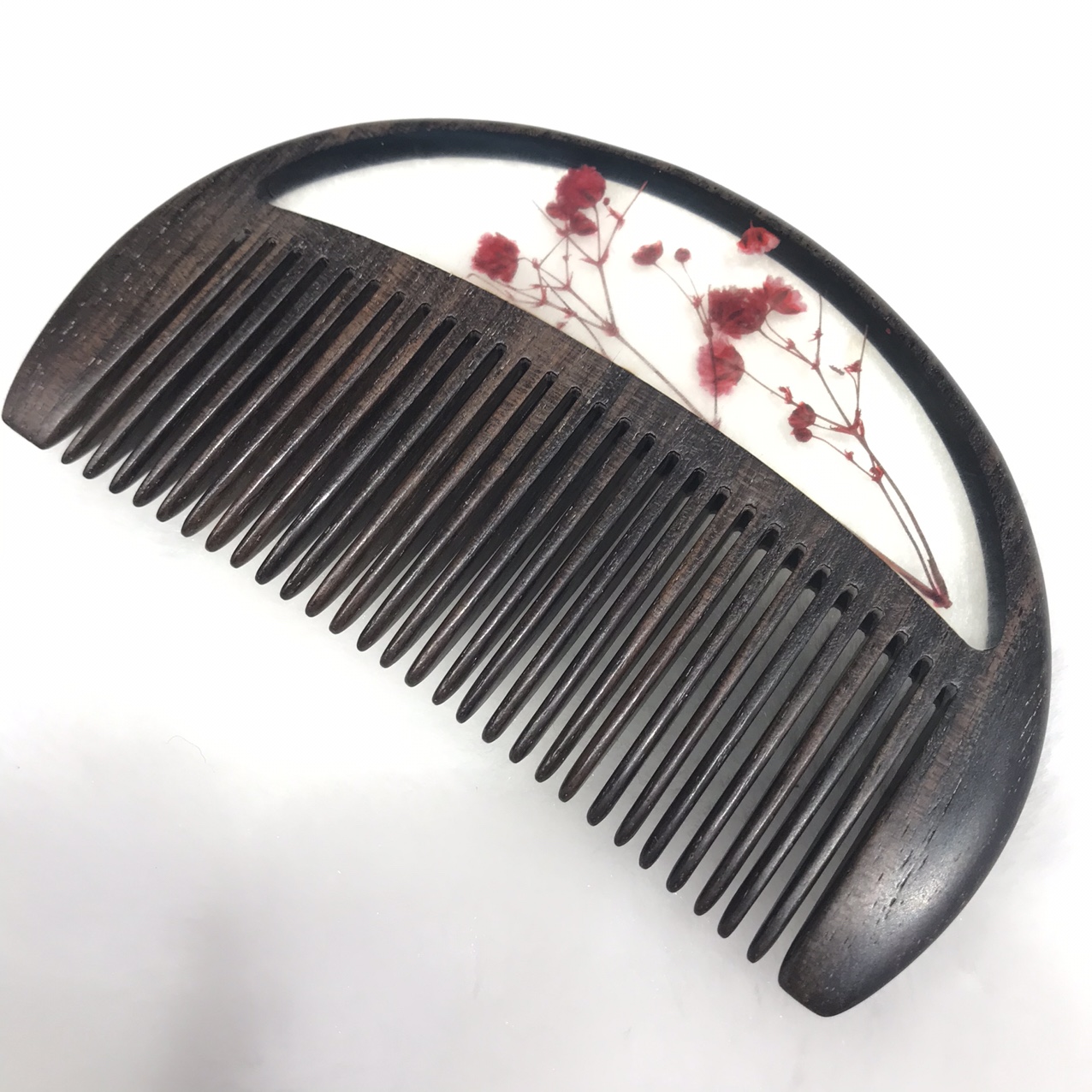 Factory direct sales of genuine high-end ebony crystal combs made of natural wood, portable household combs, excellent gifts, and handcrafted combs