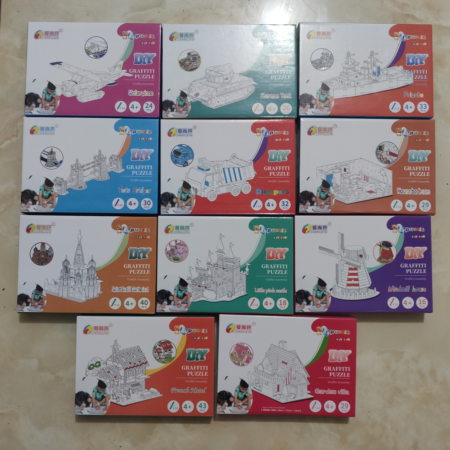 Garden Villa,Graffiti Assembly,Graffiti Puzzle,3D Puzzle