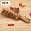 Factory direct sales of genuine, double-sided carved peach wood combs with large-sized handles details Picture