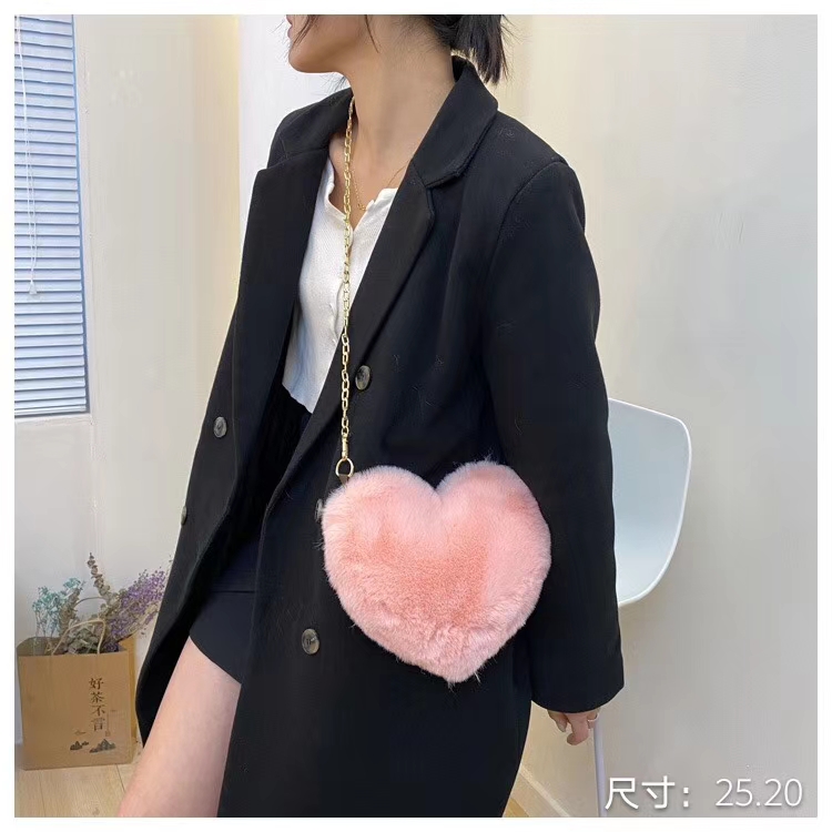 毛绒包包挂件箱包潮流女包1桃心包详情图3