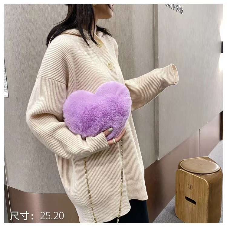 毛绒包包挂件箱包潮流女包1桃心包详情图1
