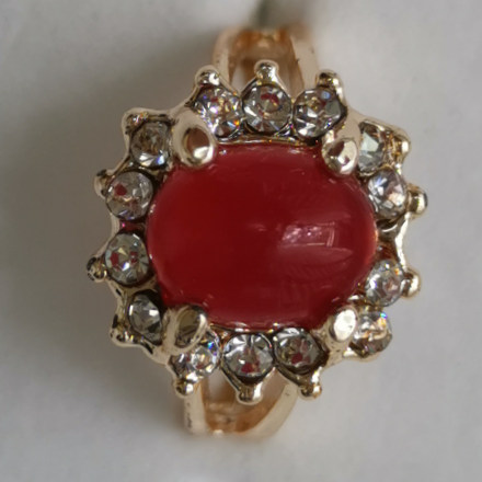 Alloy rhinestone imitation gold ring