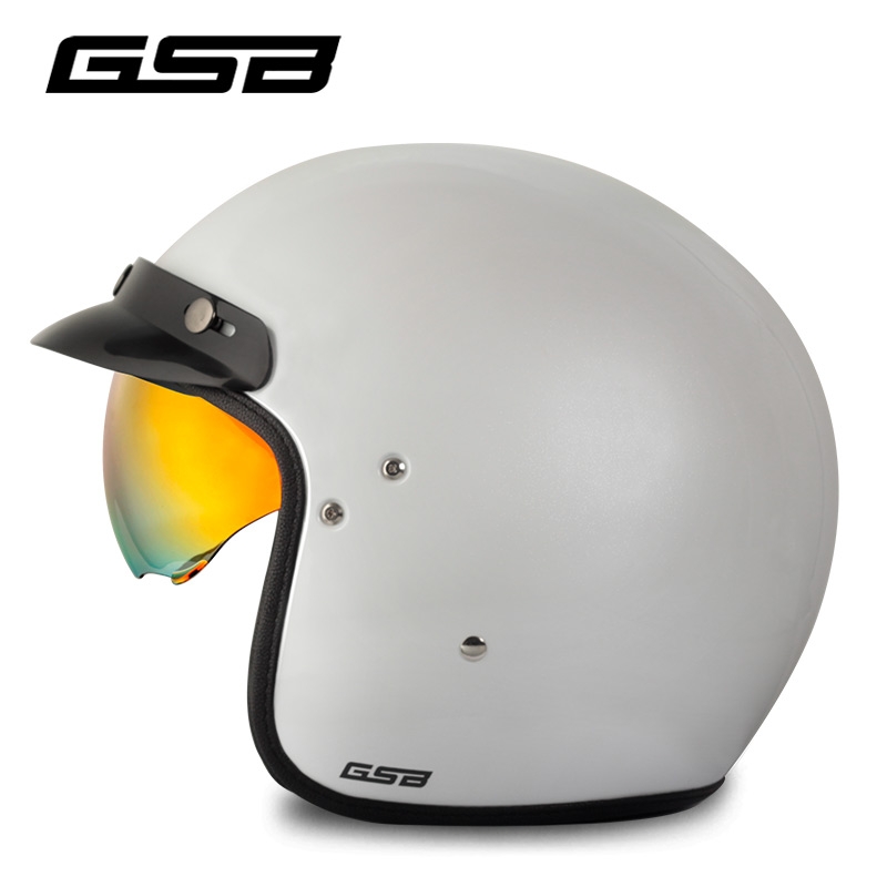 GSB electric car retro helmet half - cover men's and women's style helmet personality cool locomotive Crown Prince pilot helmet details Picture