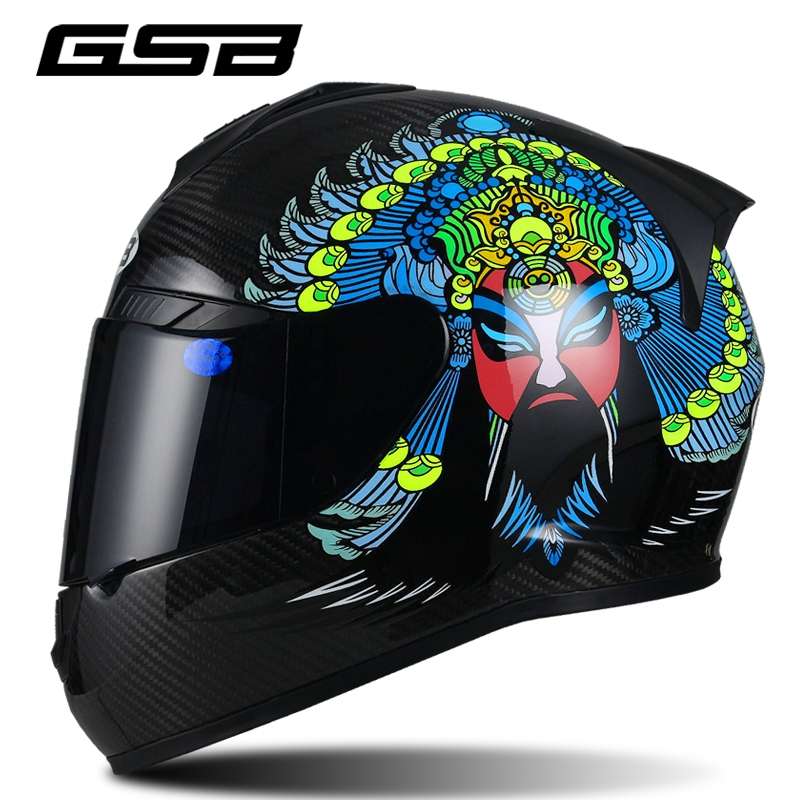 GSB carbon fiber motorcycle helmet full cover Guan Gonghua locomotive carbon fiber running helmet Male and female RC-3 racetrack helmet Specification drawing