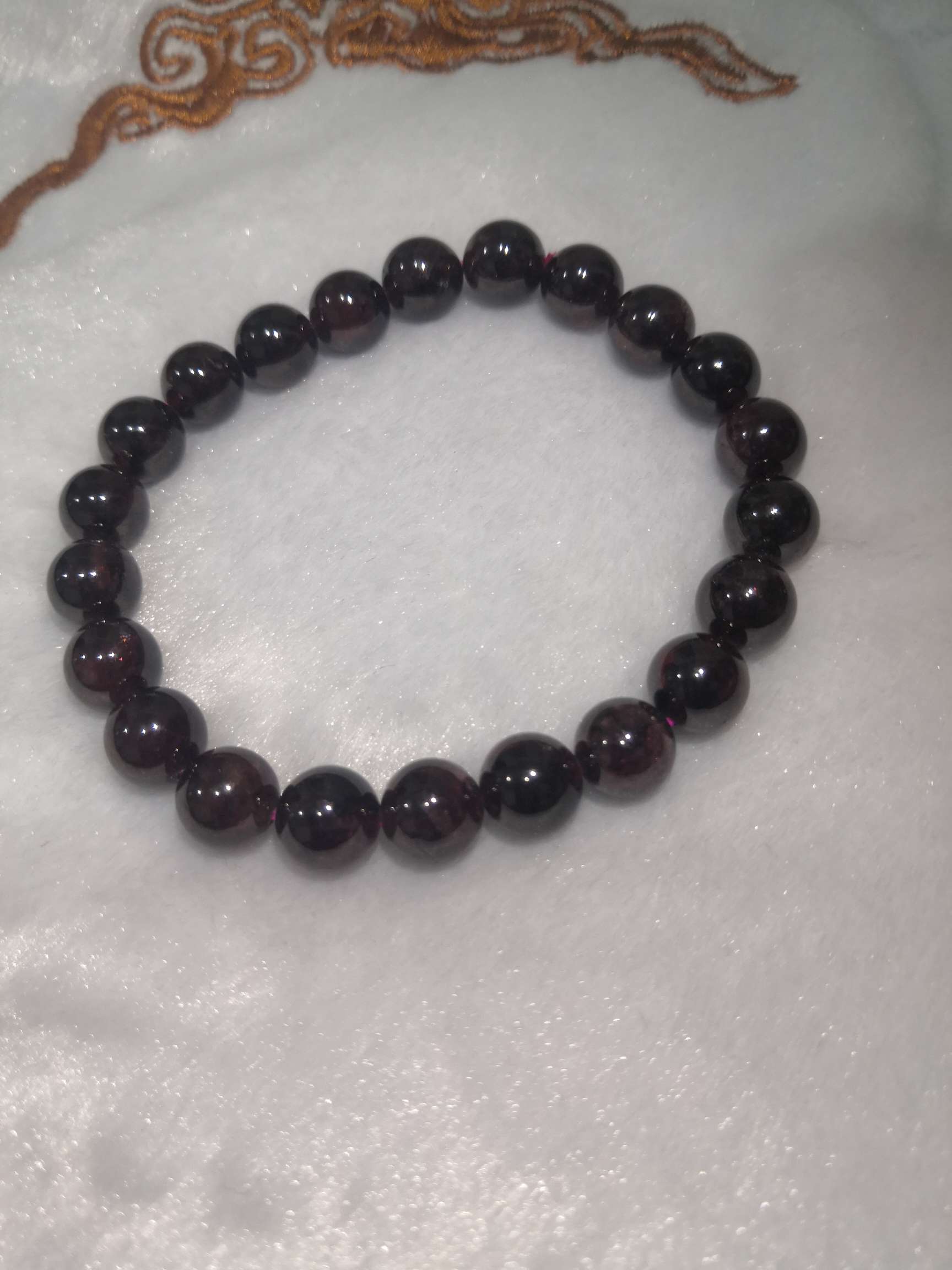 天然收藏级酒红石榴石手链手串女单圈天然正品水晶手串首饰本命年礼物详情图2