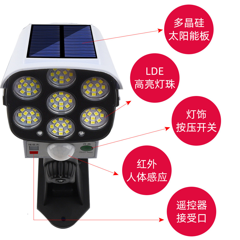 Solar Light Human Sensing Wall Light Simulation Monitoring Anti-Theft Light Rural Household Outdoor Waterproof Garden Light Application Scenario