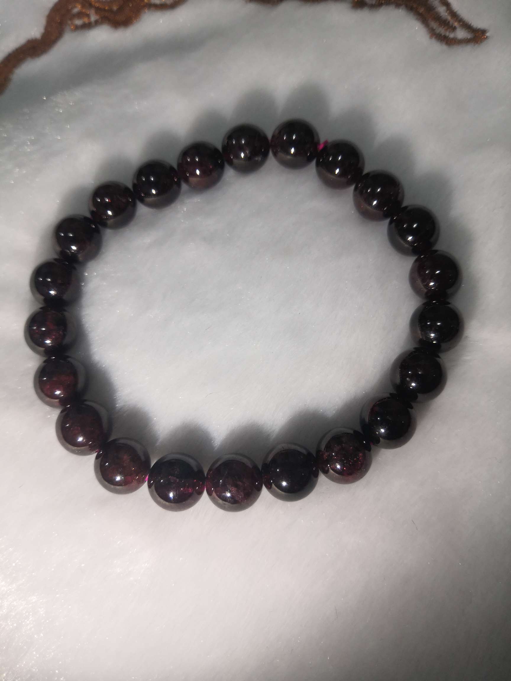 天然收藏级酒红石榴石手链手串女单圈天然正品水晶手串首饰本命年礼物详情图3