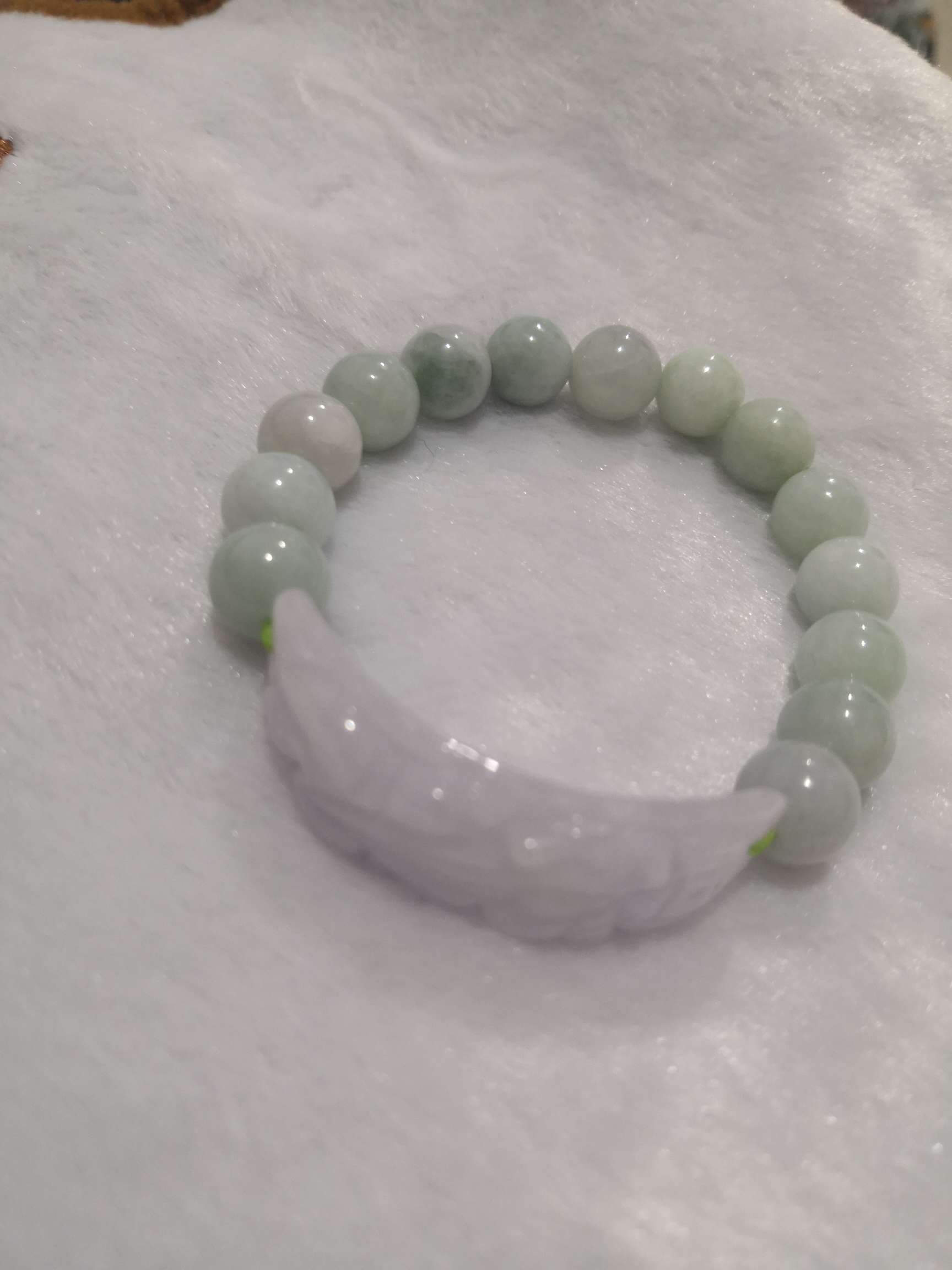 天然紫罗兰翡翠手串手镯玉兰花雕刻详情图2